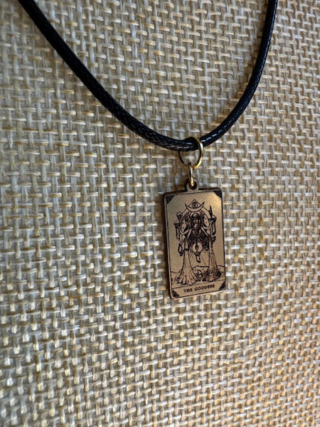 Dark Tarot Goddess Gold Charm