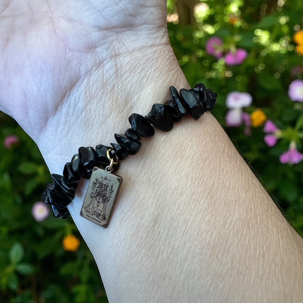 Dark Tarot Goddess Gold Charm