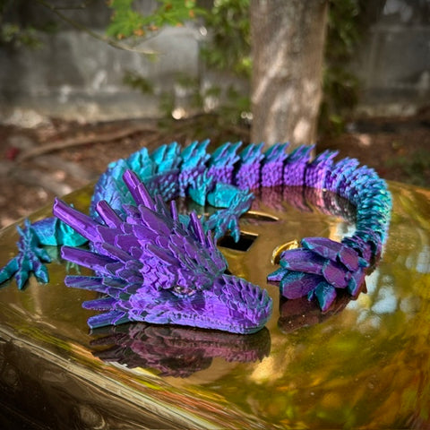 3D Printed Long Stone Dragon - Raven Whitney Dubrinsky