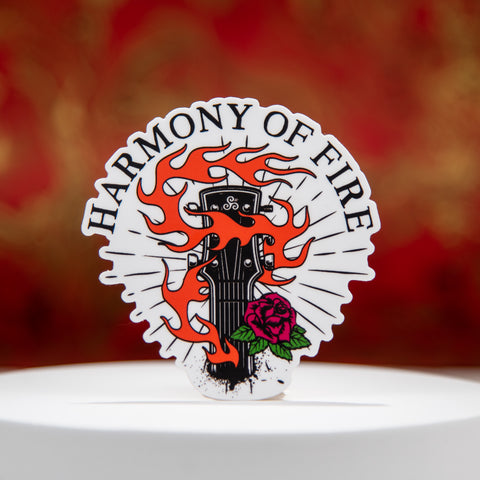Harmony of Fire Flaming Guitar Sticker
